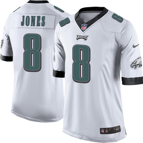 Men's Limited Donnie Jones Nike Jersey White Road - #8 NFL Philadelphia Eagles